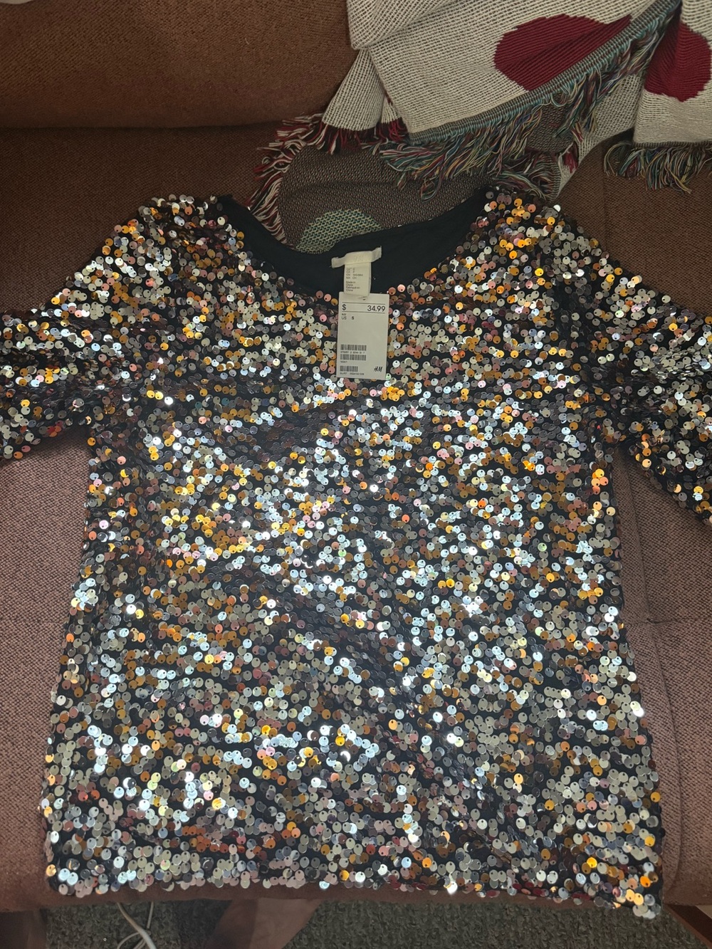 H&M Sequin Top NWT Sz S